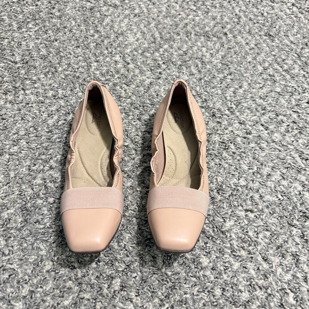 Clarks Collection Tilmont Nude Tan Ballet Flats Slip On Size 8 Career Office - Picture 2 of 8